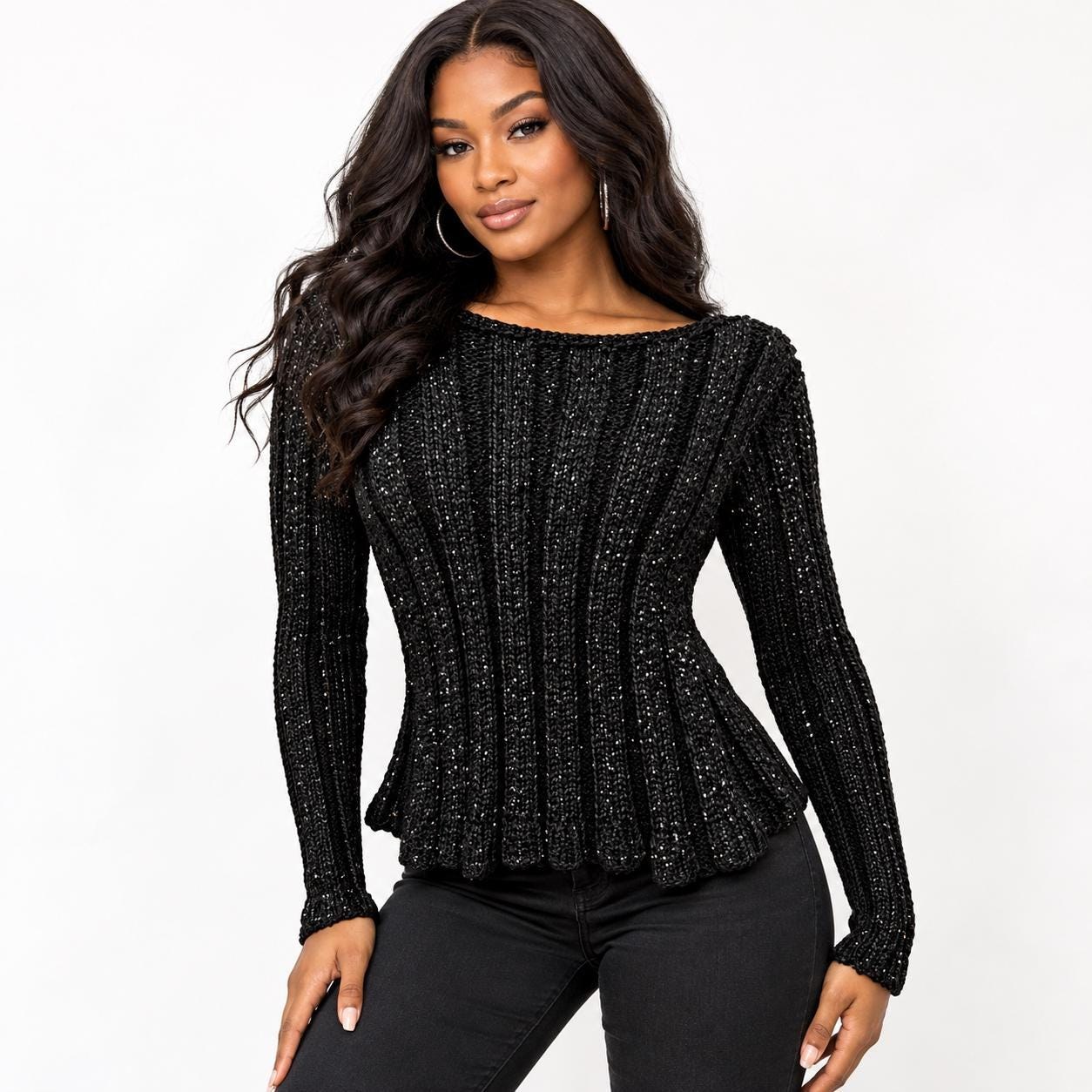 Retro Poor Boy Sweater With A little Bling