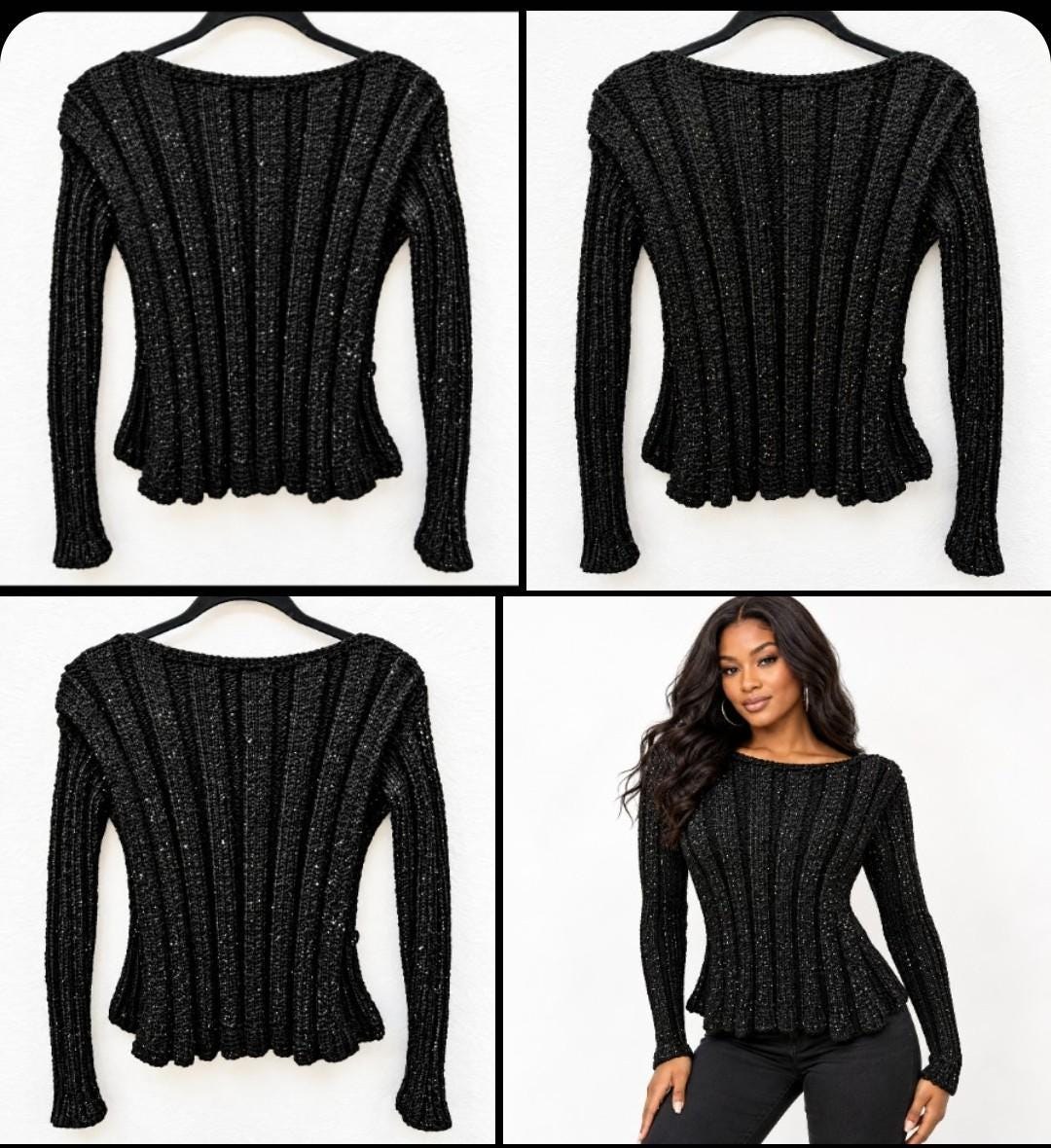 Retro Poor Boy Sweater With A little Bling, view 5