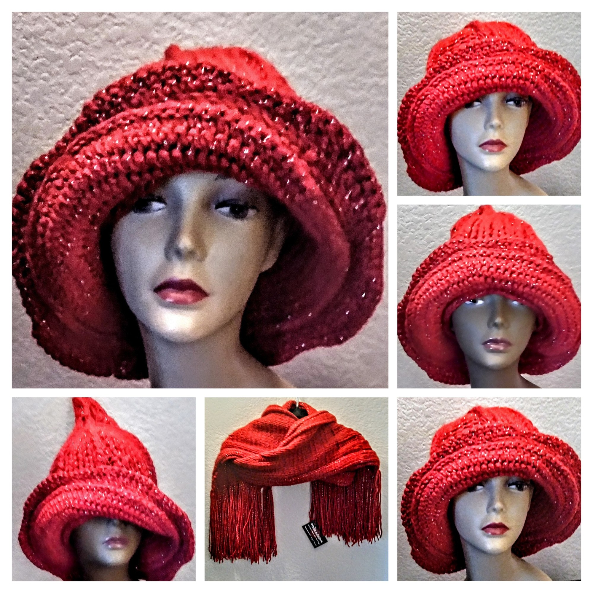 Novelty Wide Brim Cashmere Blend Winter Hat With Bling!!!, view 3