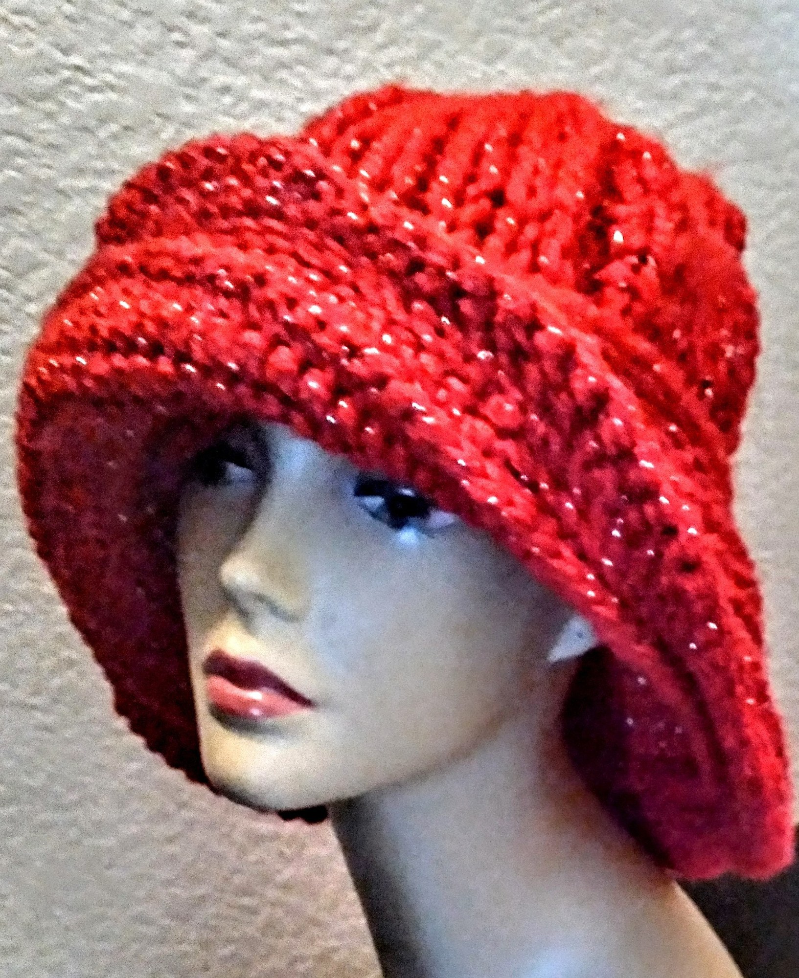 Novelty Wide Brim Cashmere Blend Winter Hat With Bling!!!, view 5
