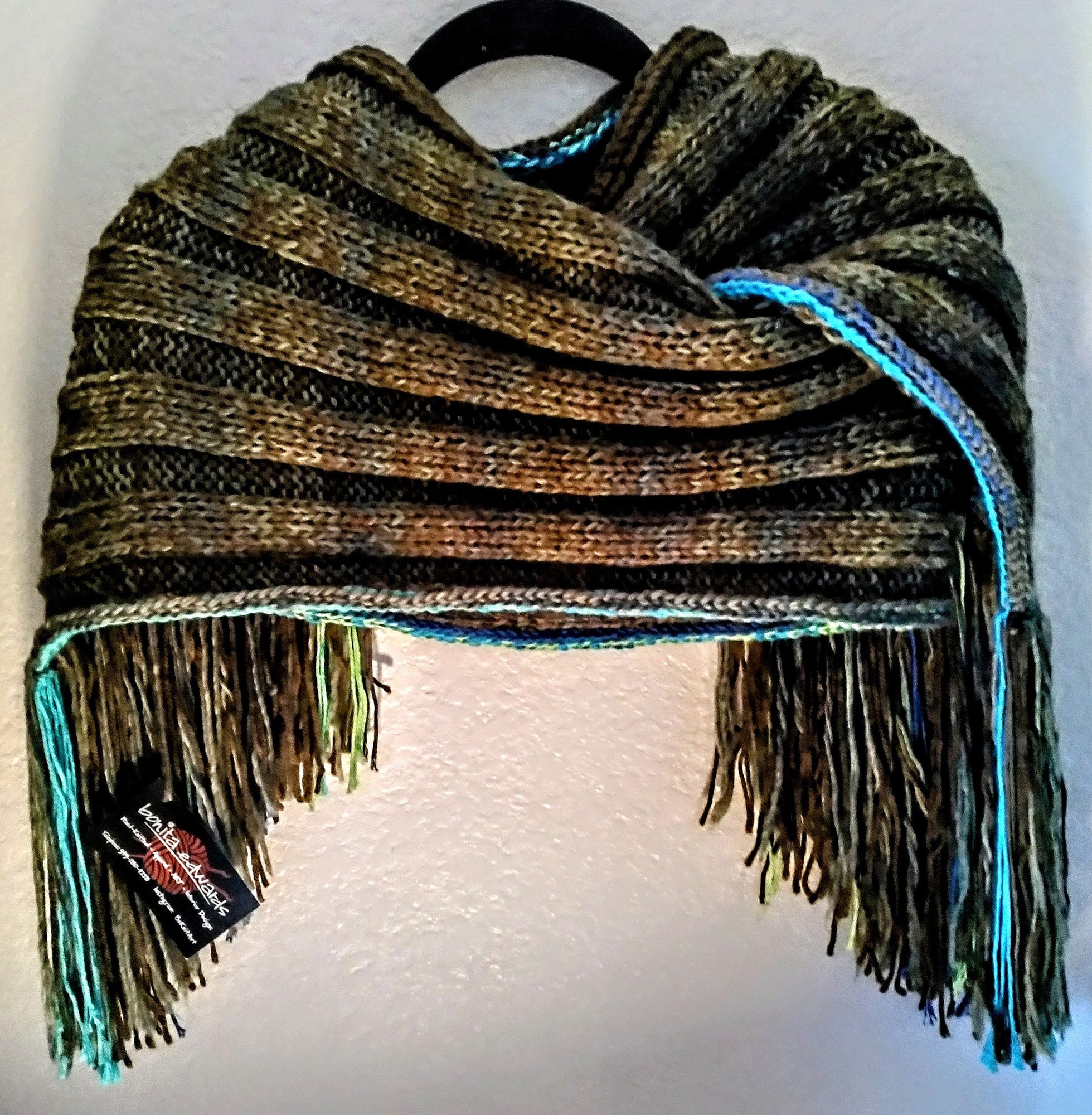Reversible Hooded Cashmere Blend Scarf, view 2
