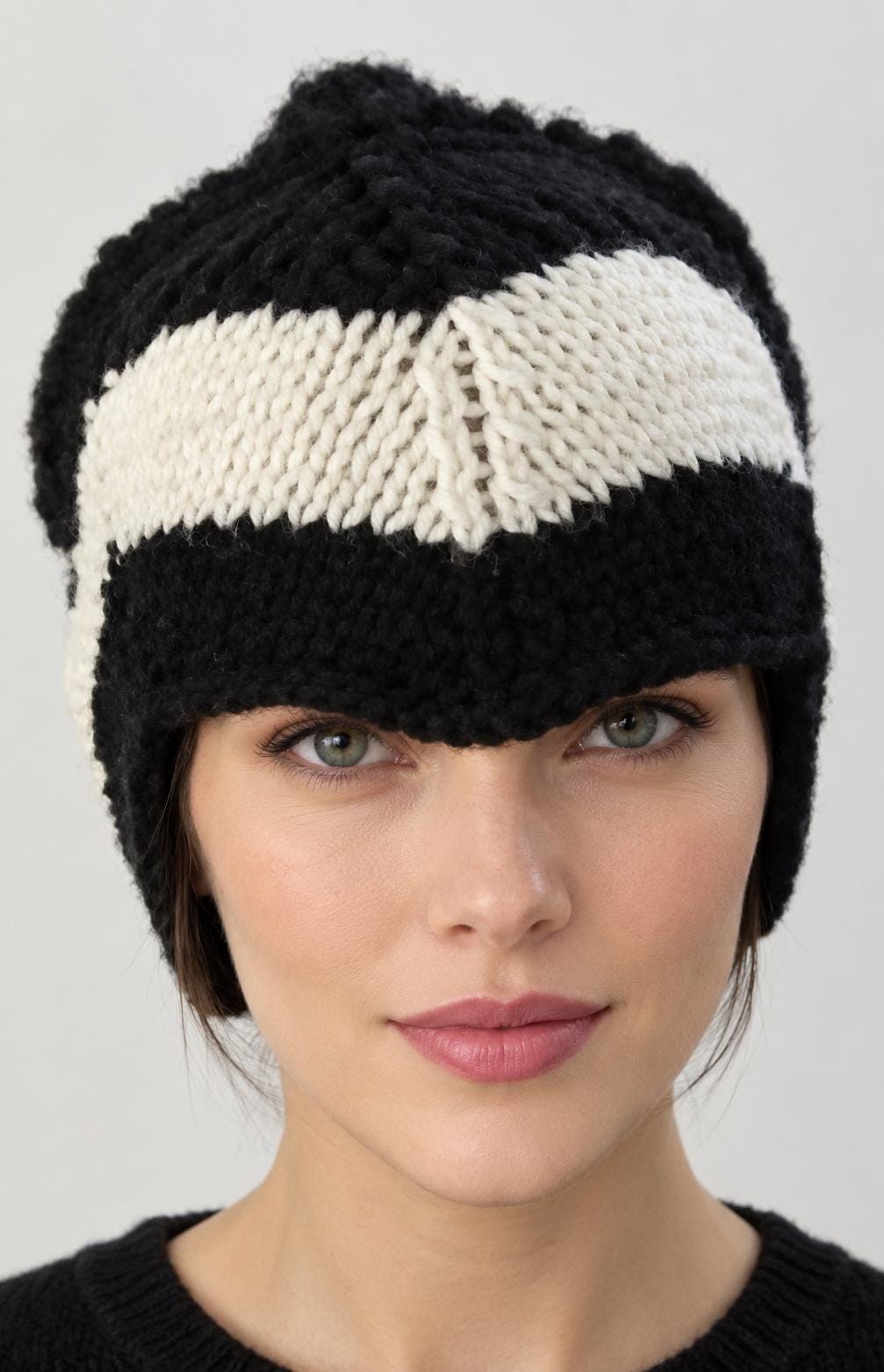 Odyssey Retro Mod Chic Chevron Knit Hat