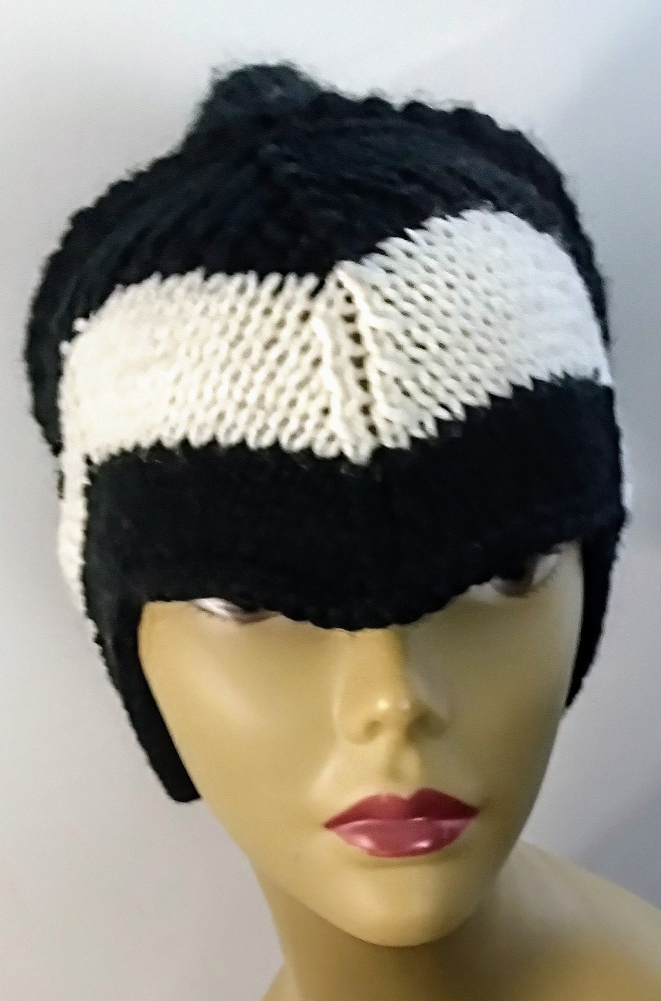 Odyssey Retro Mod Chic Chevron Knit Hat, view 3