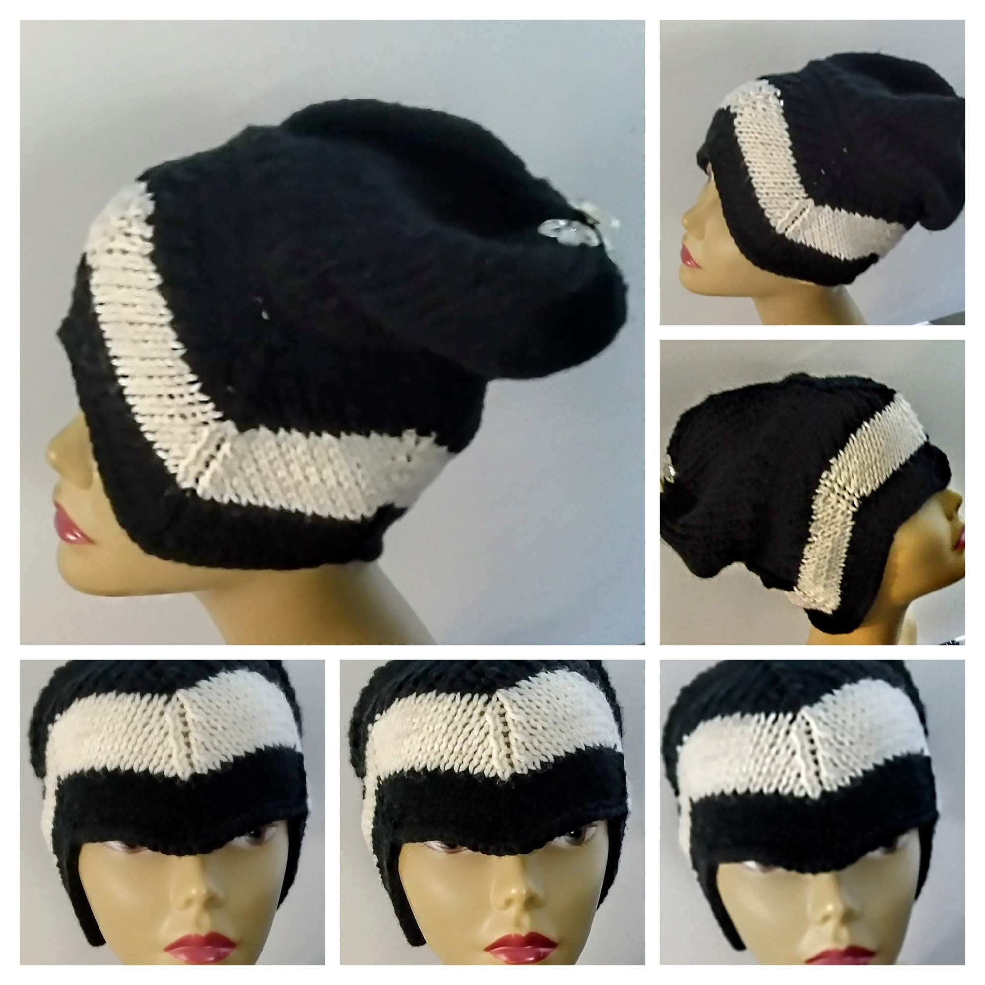 Odyssey Retro Mod Chic Chevron Knit Hat, view 8