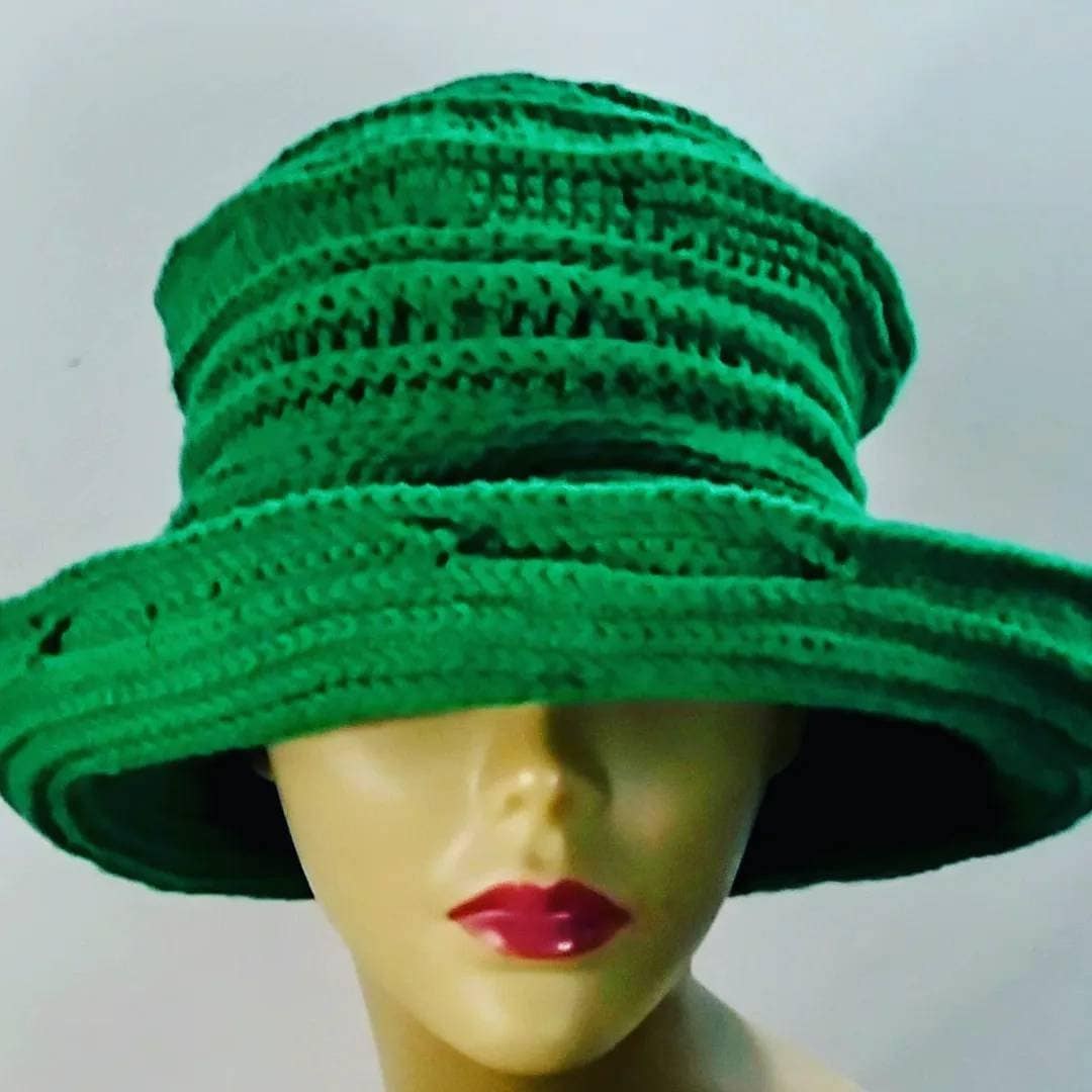 Embossed Crochet Convertible Cloche Hat, view 5
