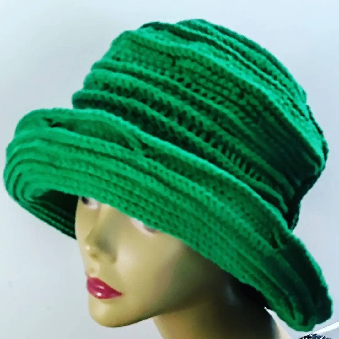 Embossed Crochet Convertible Cloche Hat, view 7