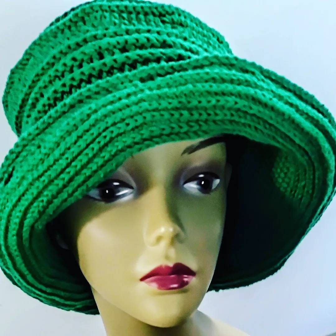Embossed Crochet Convertible Cloche Hat, view 8