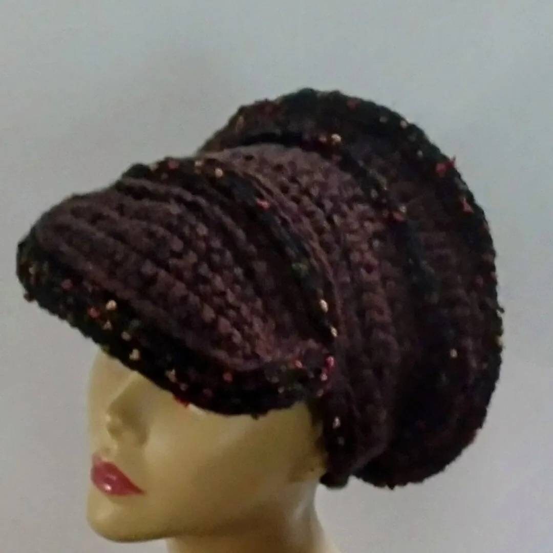 Cashmere Blend Newsboy Cap: Chocolate Brown Knit Hat