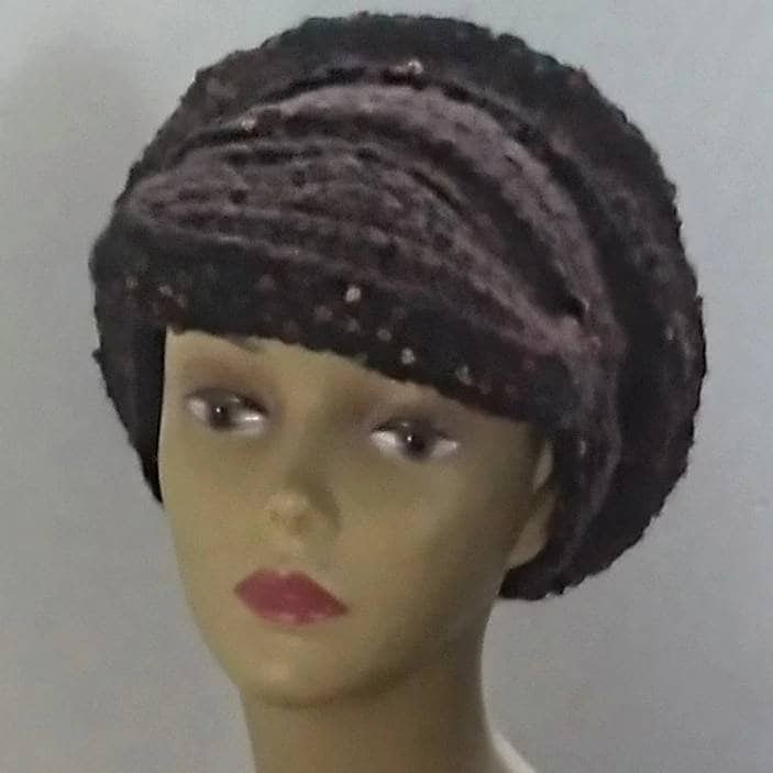 Cashmere Blend Newsboy Cap: Chocolate Brown Knit Hat, view 4