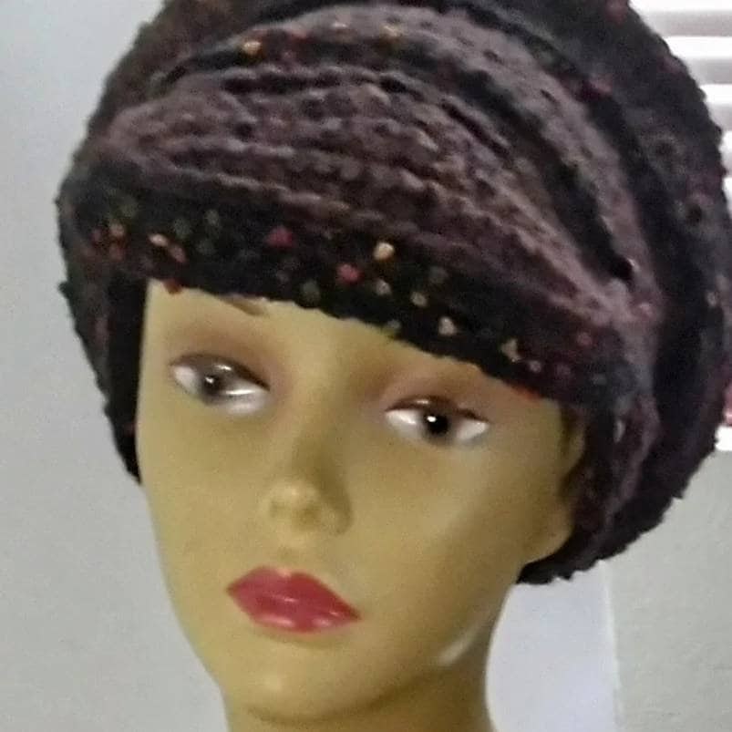 Cashmere Blend Newsboy Cap: Chocolate Brown Knit Hat, view 7