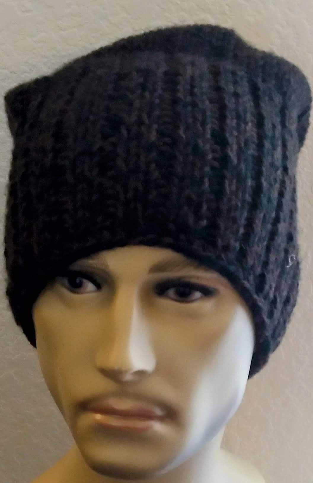 Mens Cashmere Blend Beanie, view 2