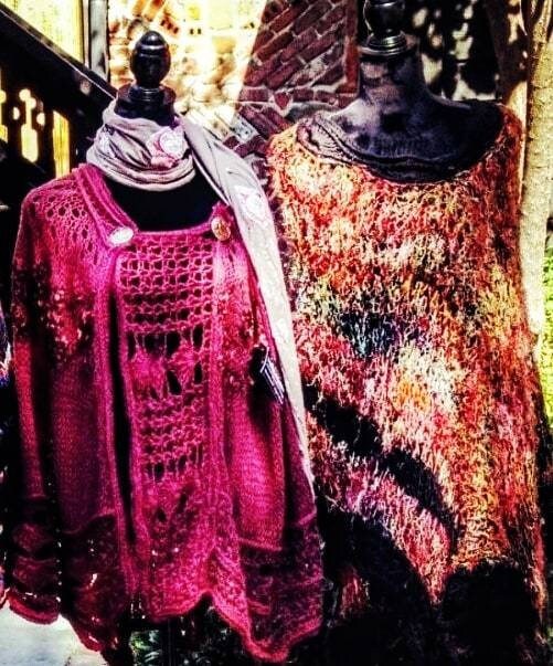Artisanal Recycled Silk Assymetrical Poncho, view 3