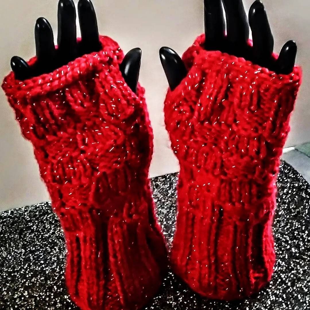 Cashmere Blend Metallic Fingerless Mittens