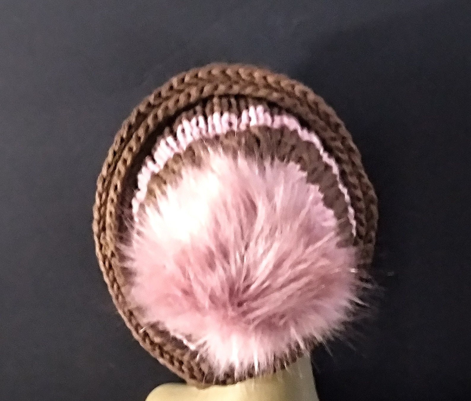 Hand Knit Pom Pom Beanie, view 6