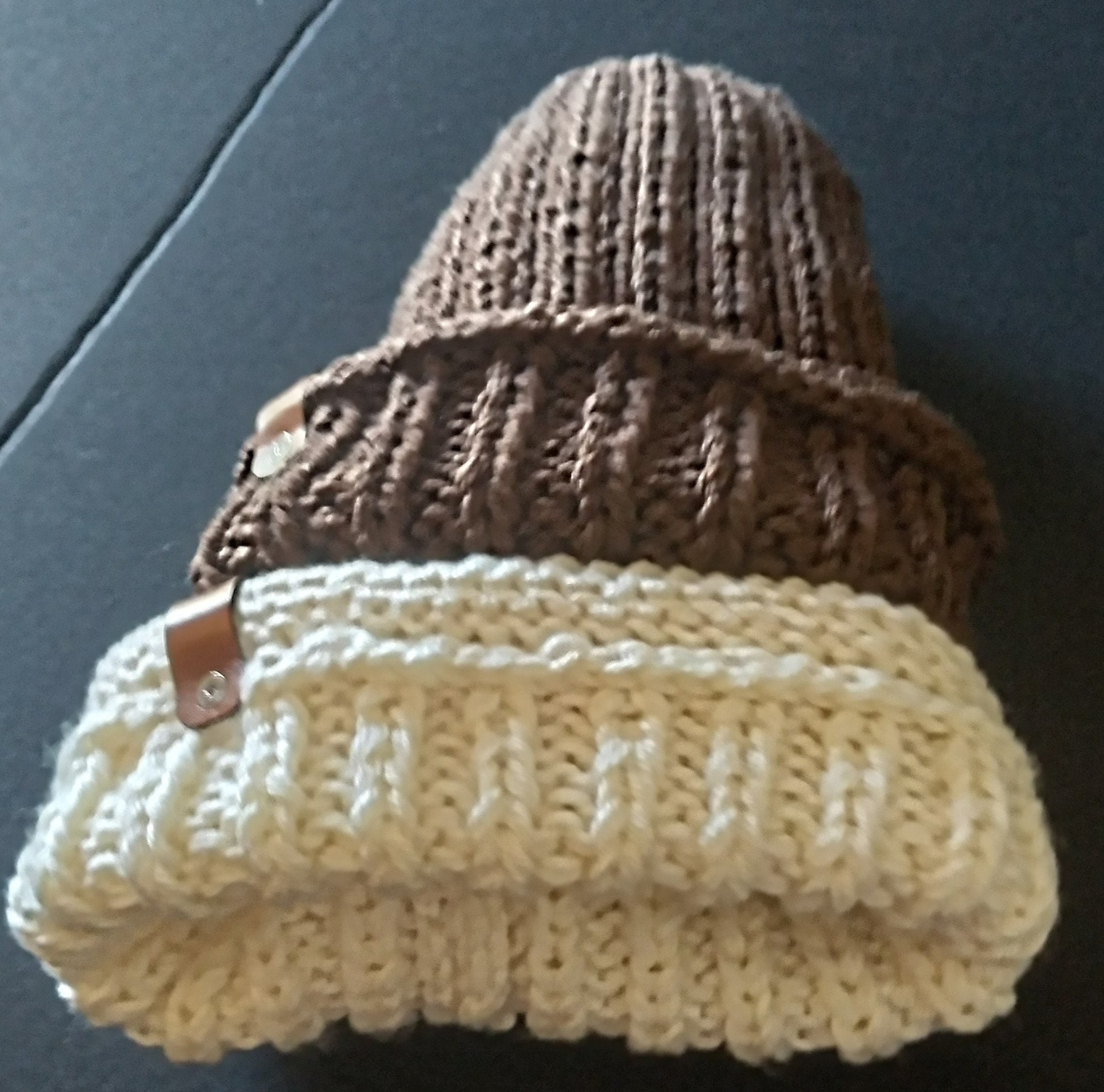 Convertible Beanies With Faux Leather Tags II, view 2