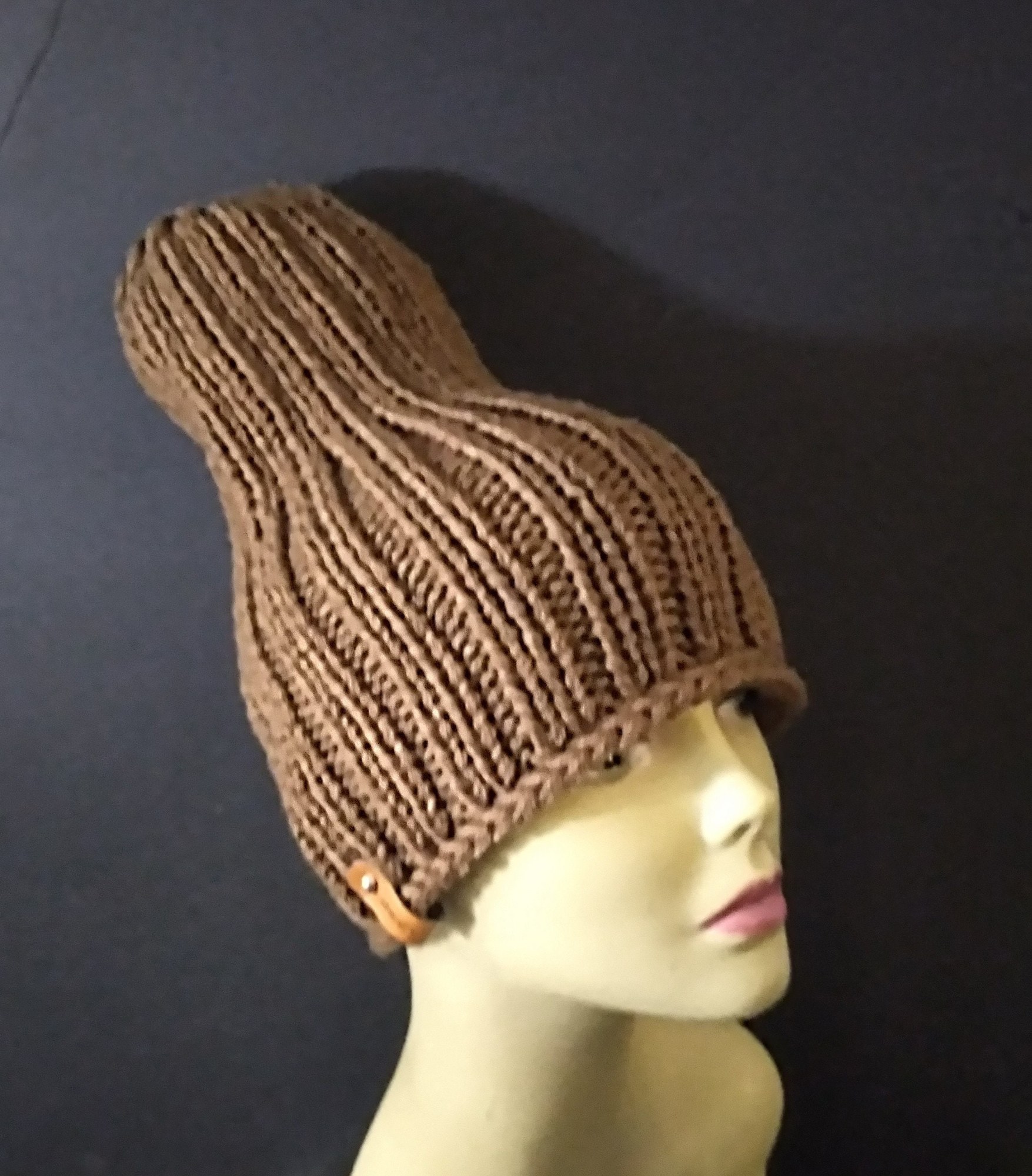 Convertible Beanies With Faux Leather Tags II, view 6