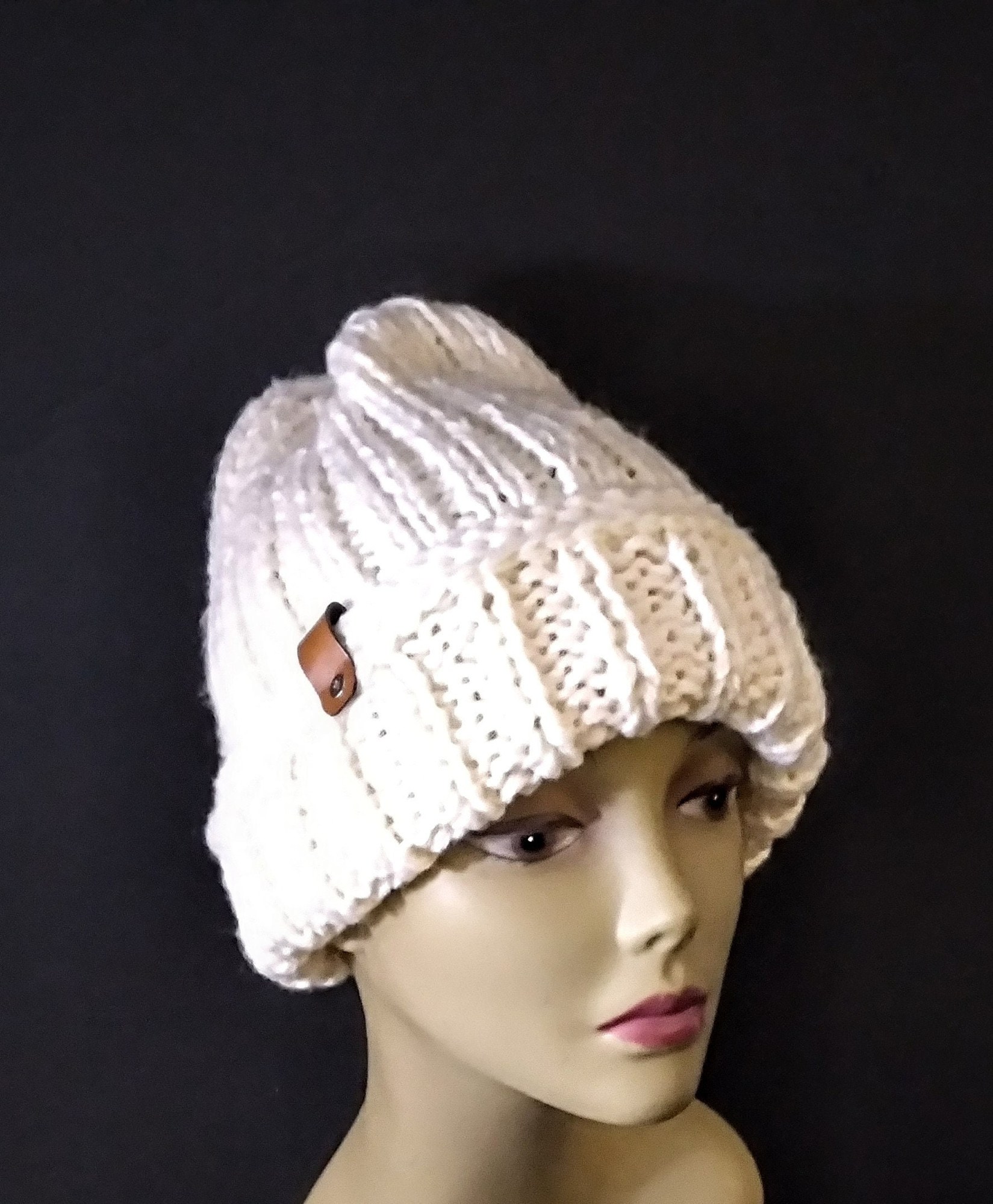 Convertible Beanies With Faux Leather Tags II, view 10