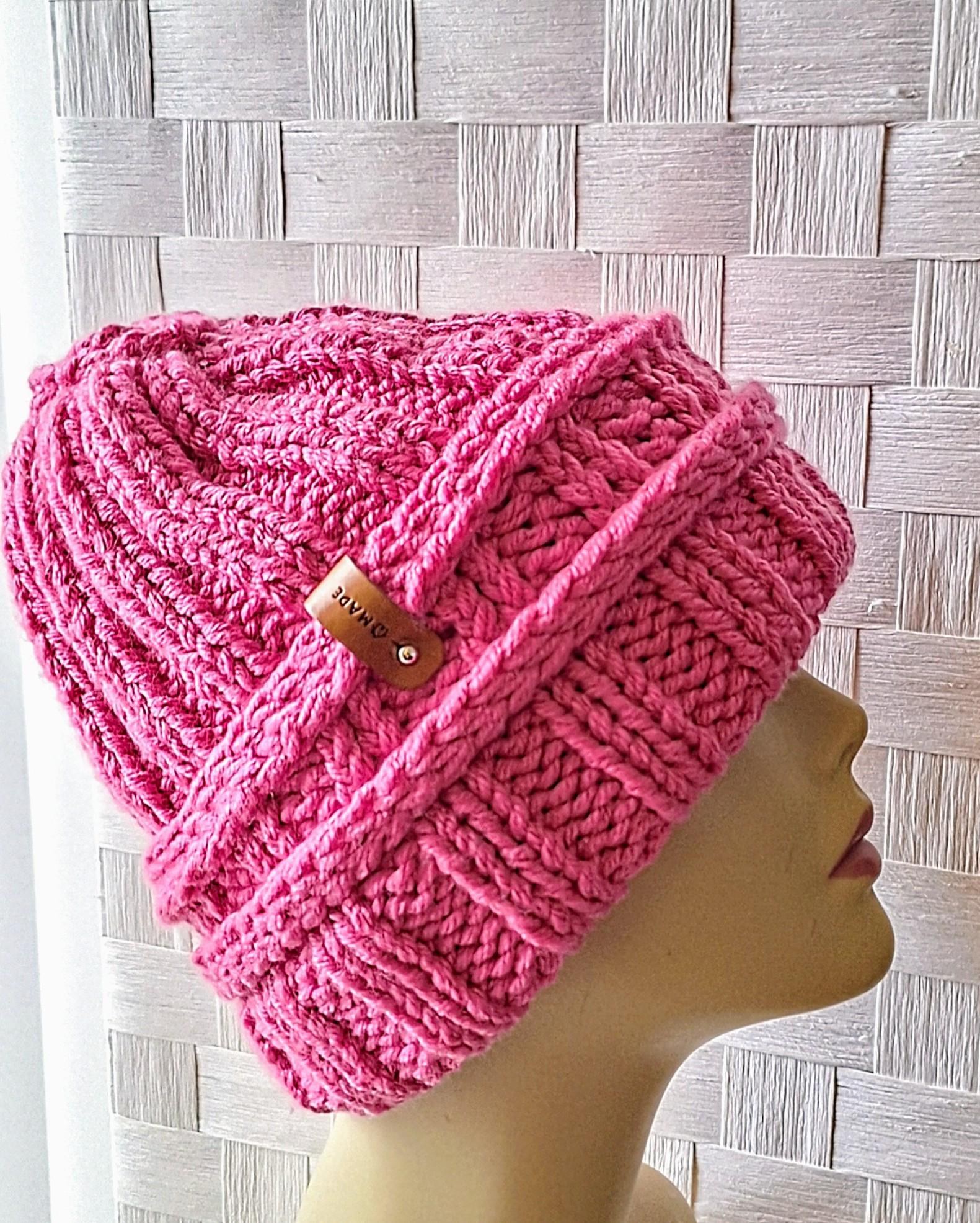 Versatile Rib Stitch Beanies With Faux Leather Tag, view 2