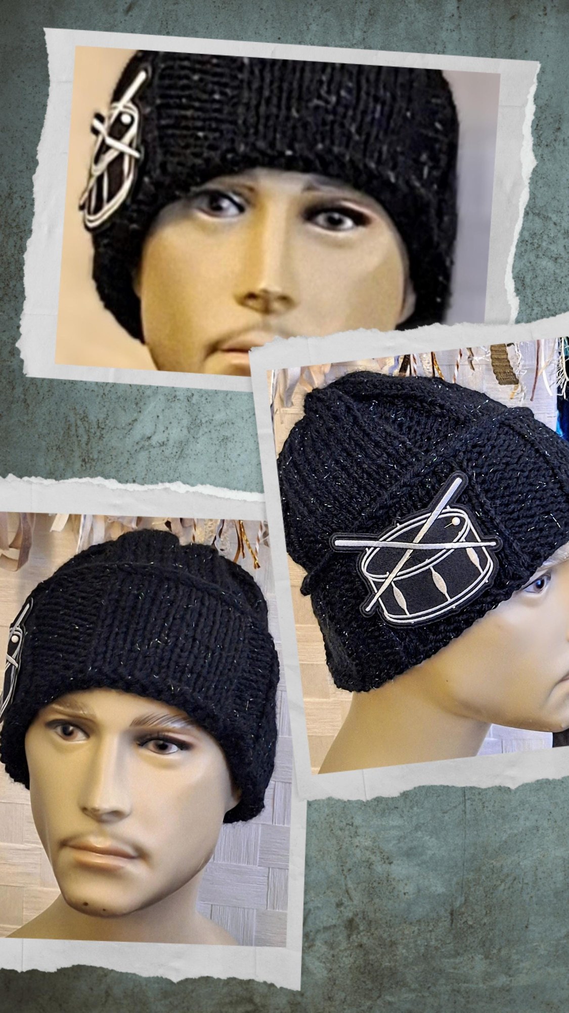 Mens Novelty Cashmere Blend Beanie, view 2