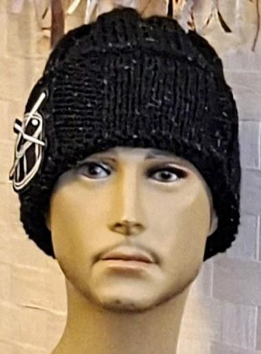 Mens Novelty Cashmere Blend Beanie, view 3