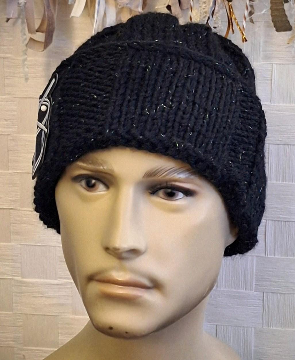 Mens Novelty Cashmere Blend Beanie, view 4