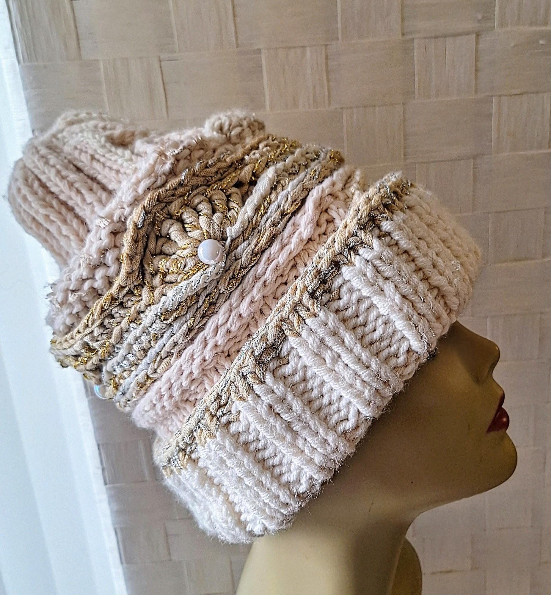 Hand Knit One-Of-A-Kind Beanie, view 9