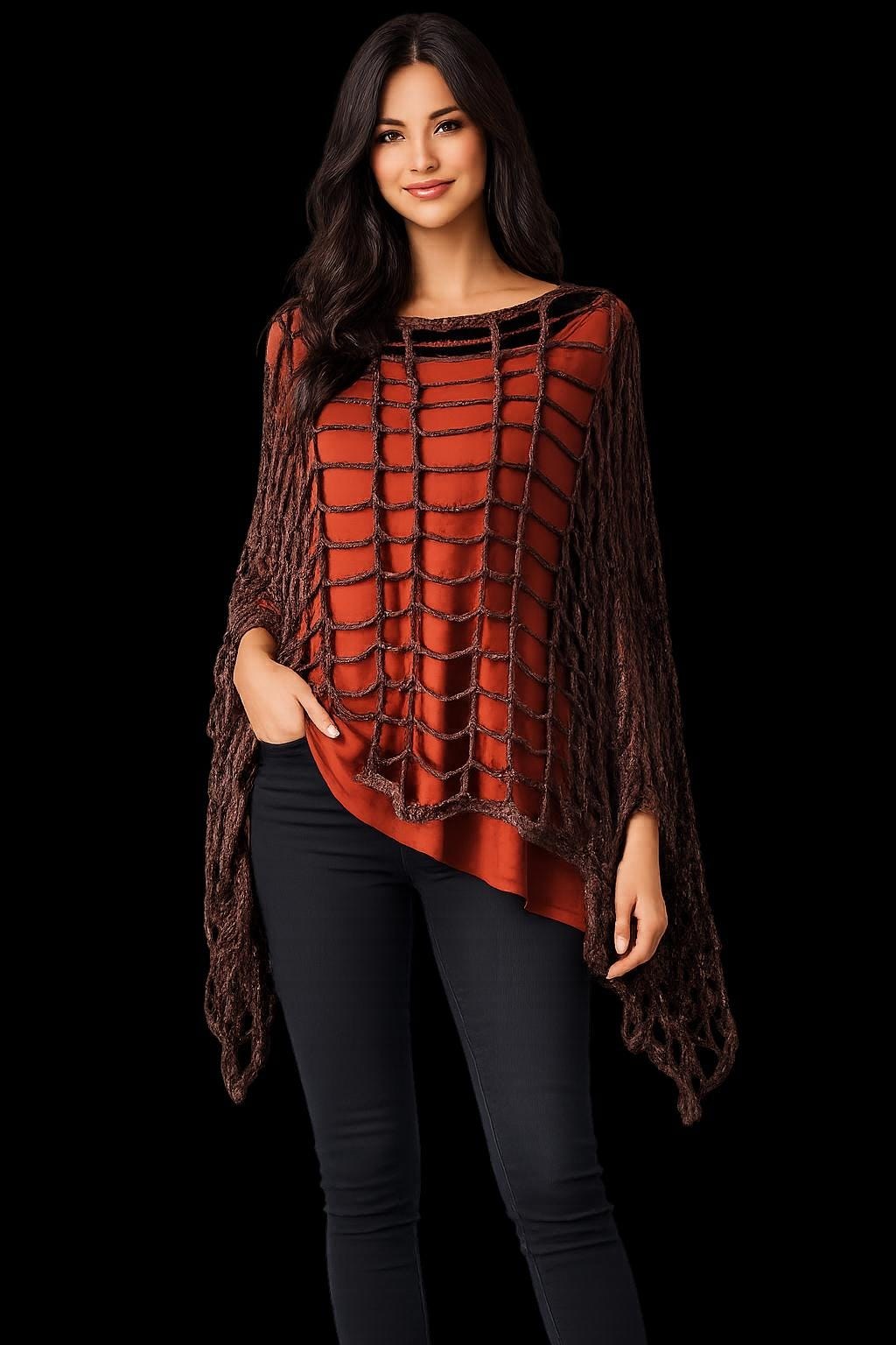 Assymetrical Crochet Mesh CoverUp/Tunic