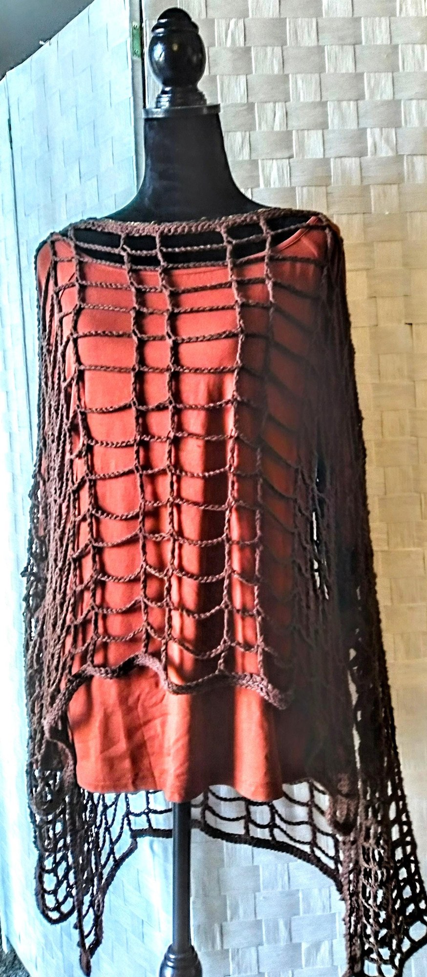 Assymetrical Crochet Mesh CoverUp/Tunic, view 6