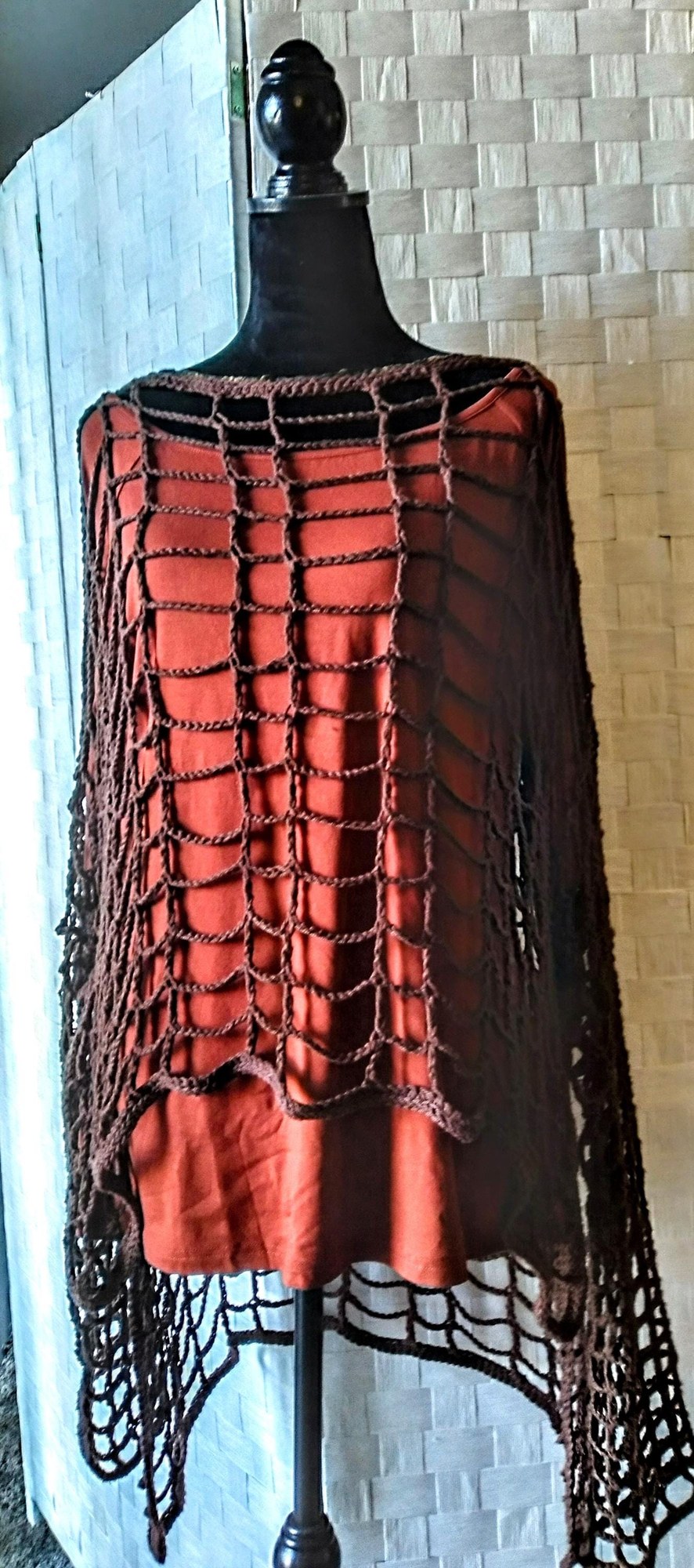 Assymetrical Crochet Mesh CoverUp/Tunic, view 7