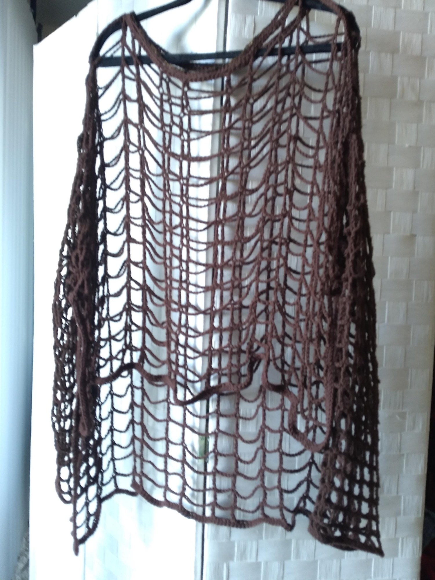 Assymetrical Crochet Mesh CoverUp/Tunic, view 10