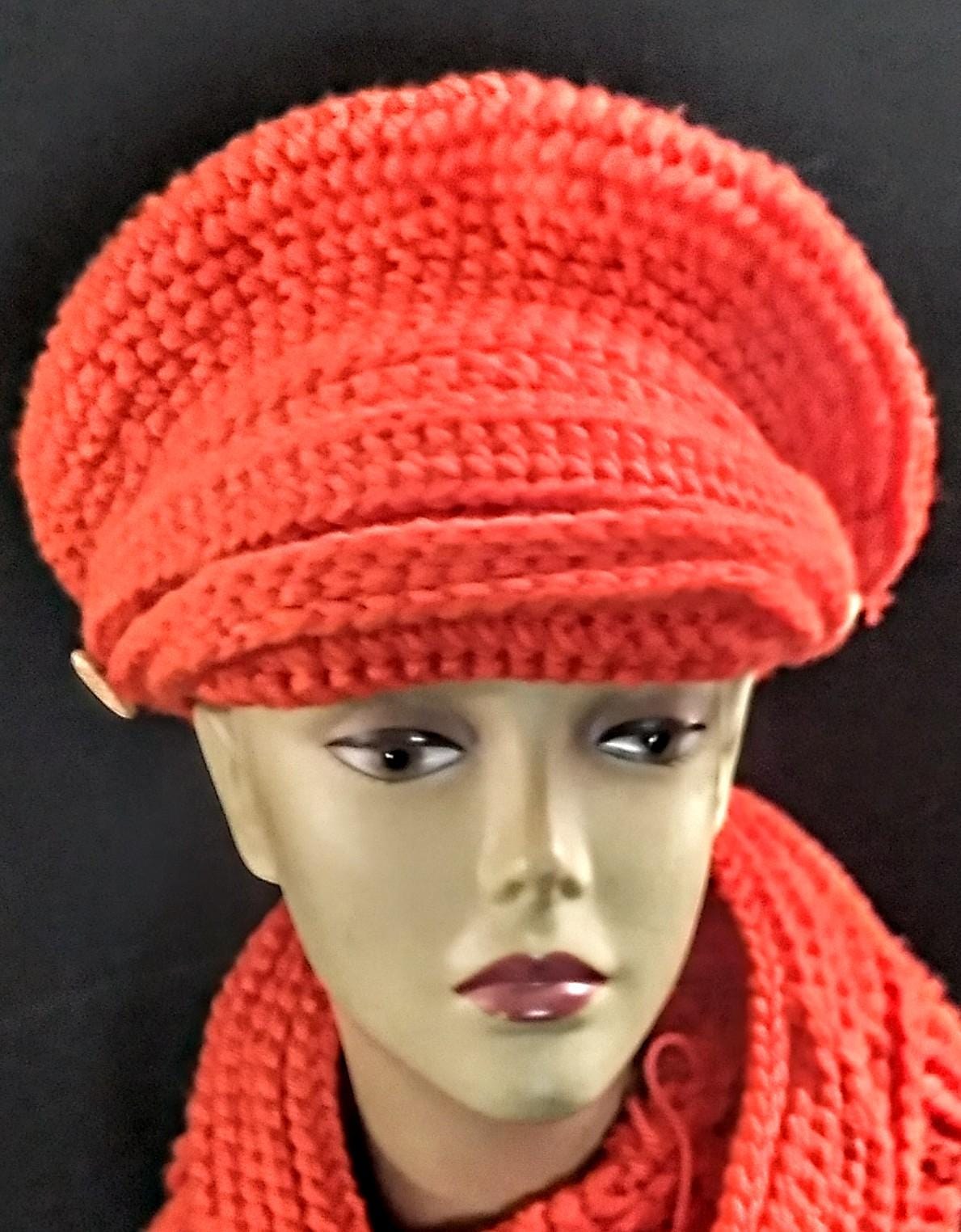 Embossed Crochet Newsboy Cap