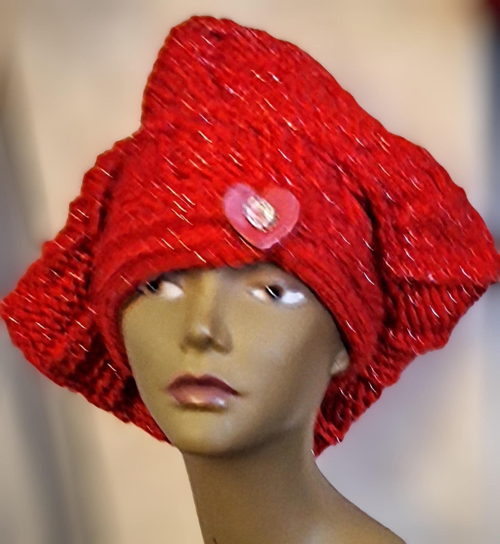 Hand Knitted Assymetrical Cashmere Blend Versatile French Beret, view 3
