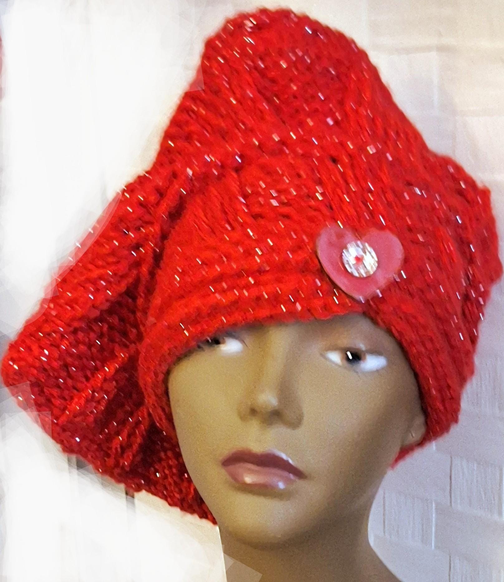 Hand Knitted Assymetrical Cashmere Blend Versatile French Beret, view 10
