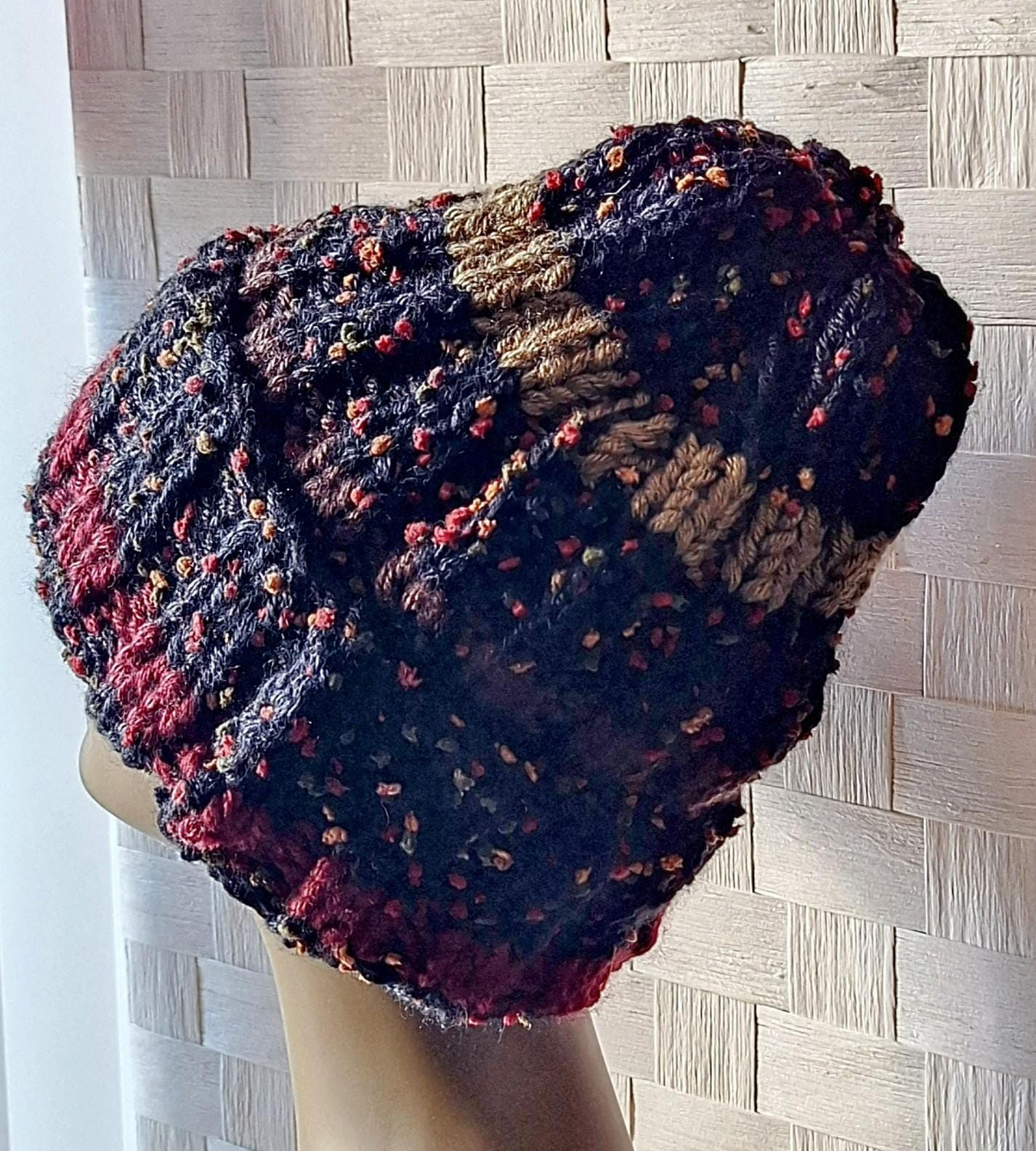 Unisex Cashmere Blend Striped Knit Beanie, view 3