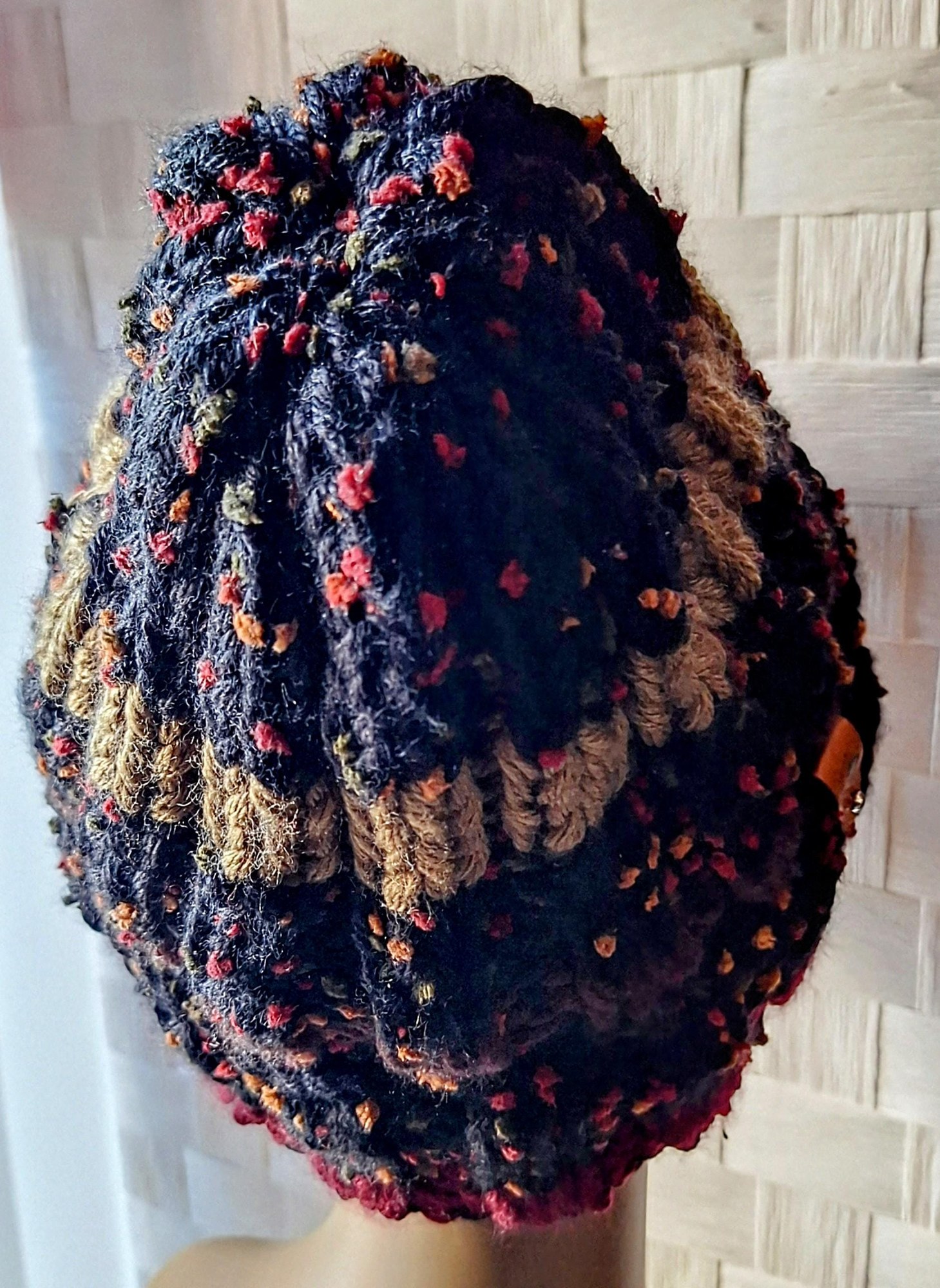 Unisex Cashmere Blend Striped Knit Beanie, view 5