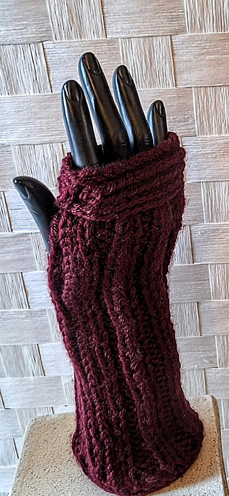 Cashmere Blend Fingerless Gloves, view 4