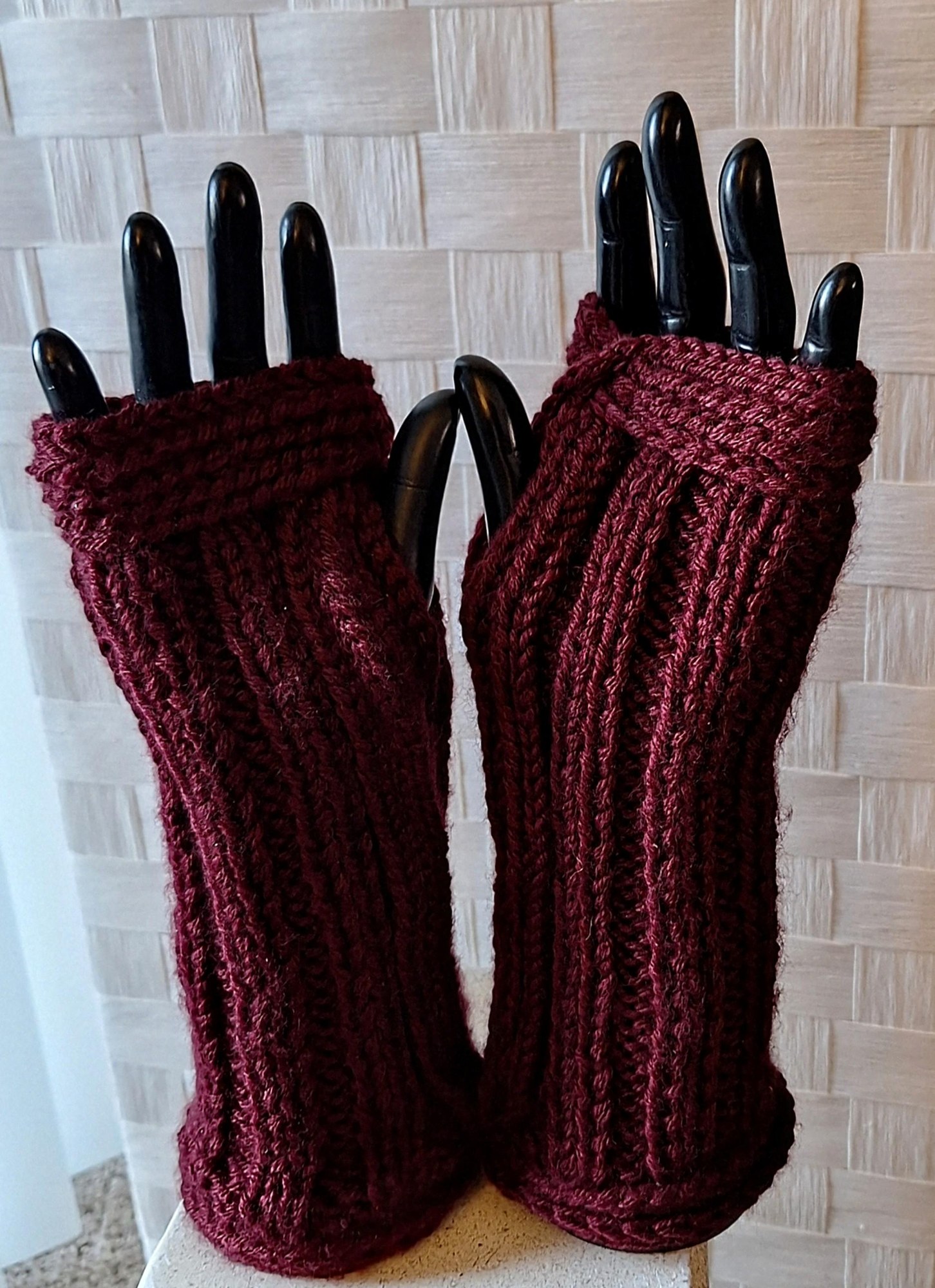 Cashmere Blend Fingerless Gloves, view 6