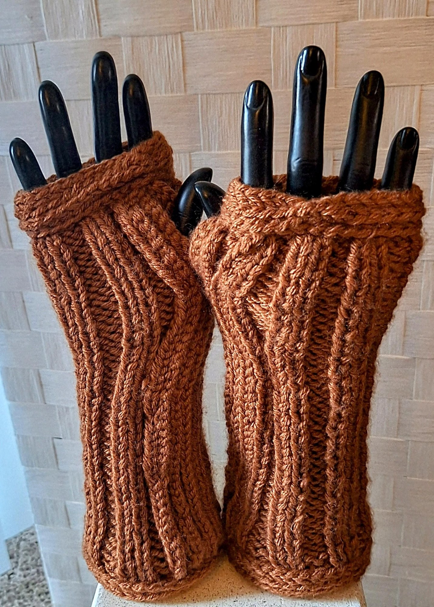 Cashmere Blend Fingerless Gloves, view 3
