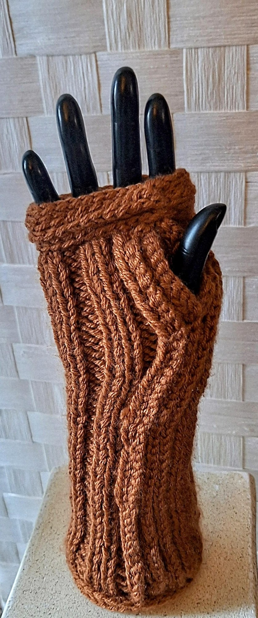 Cashmere Blend Fingerless Gloves, view 4