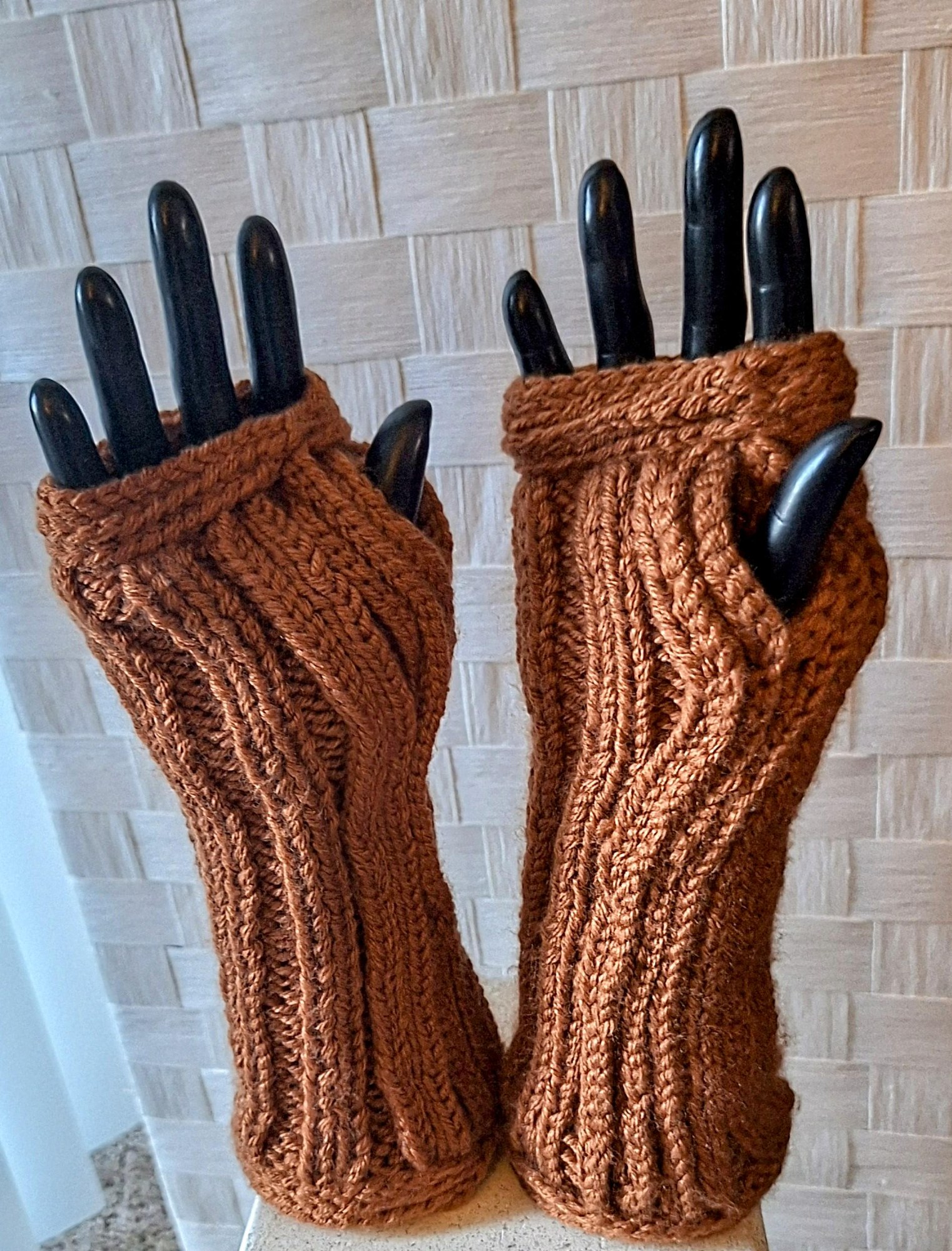 Cashmere Blend Fingerless Gloves, view 5