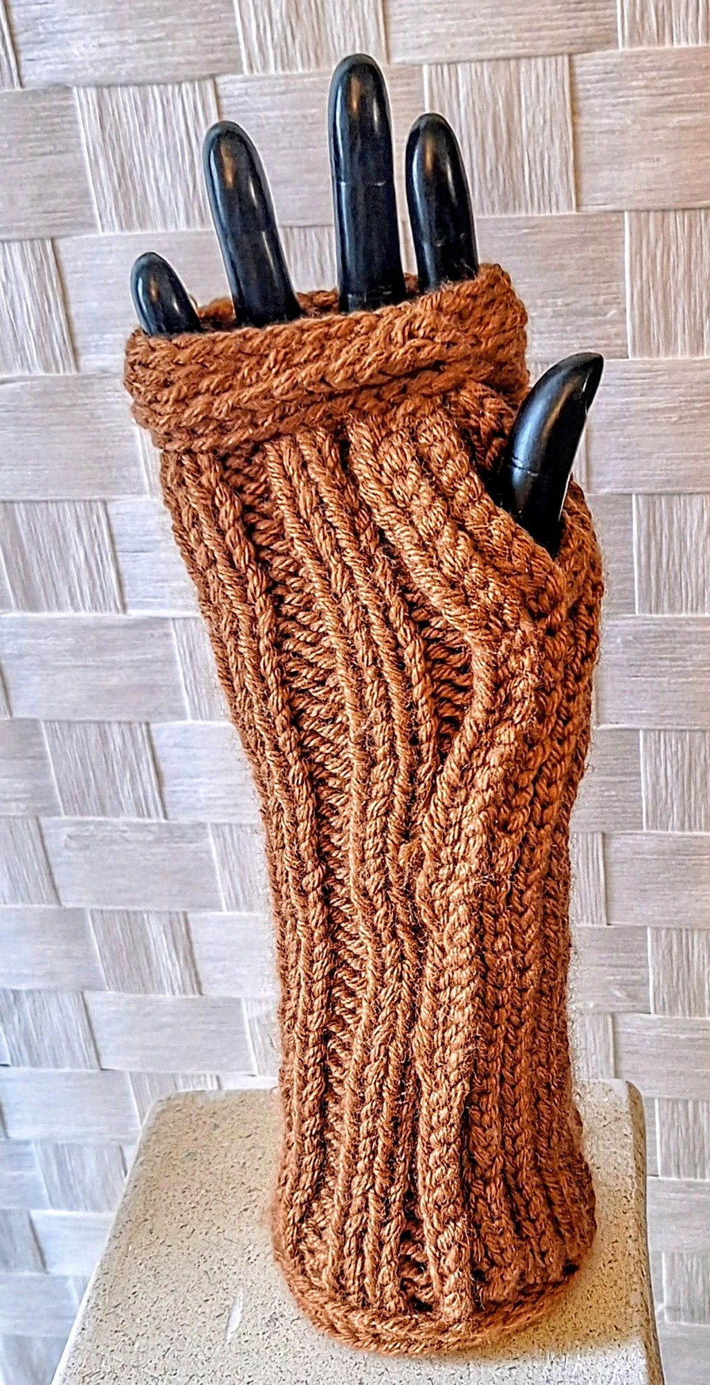 Cashmere Blend Fingerless Gloves, view 7