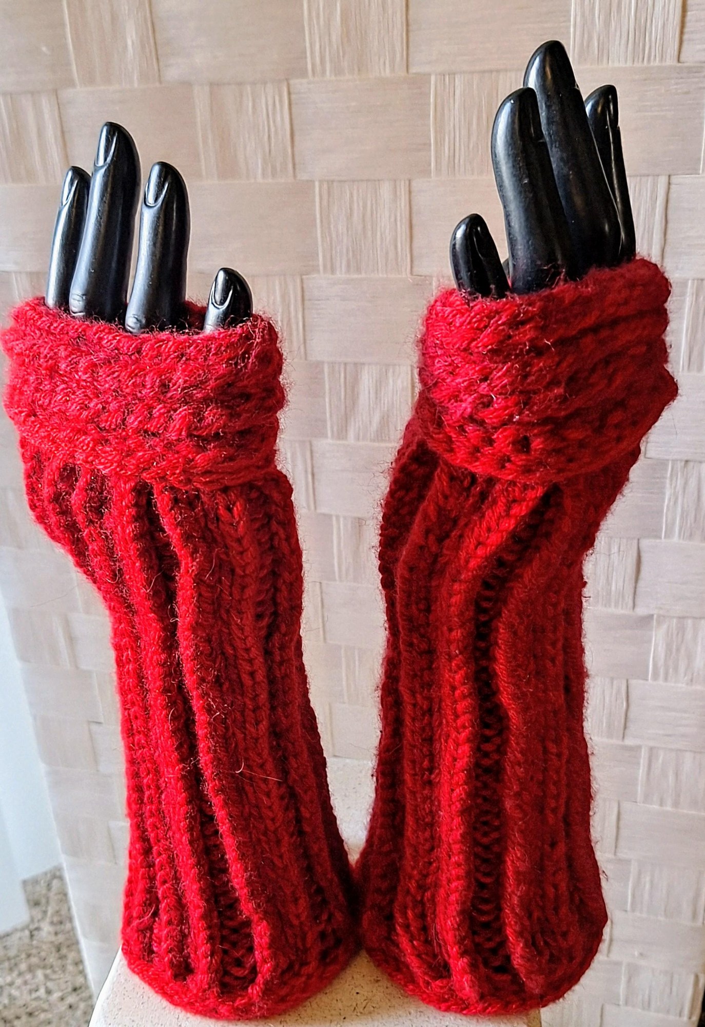 Hand Knit Cashmere/Alpaca Blend Fingerless Gloves