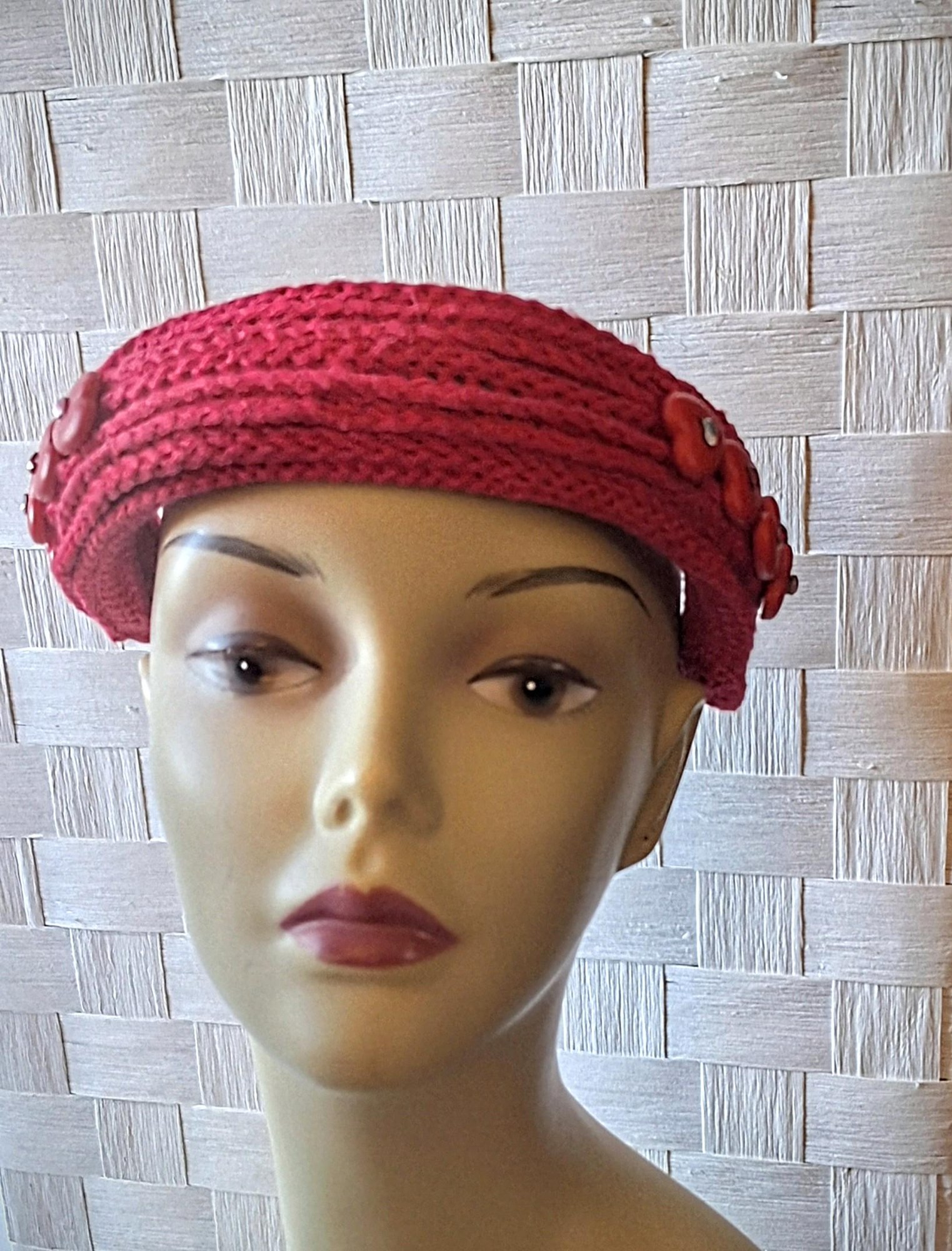 Artisanal Embossed Crochet Headband, view 2