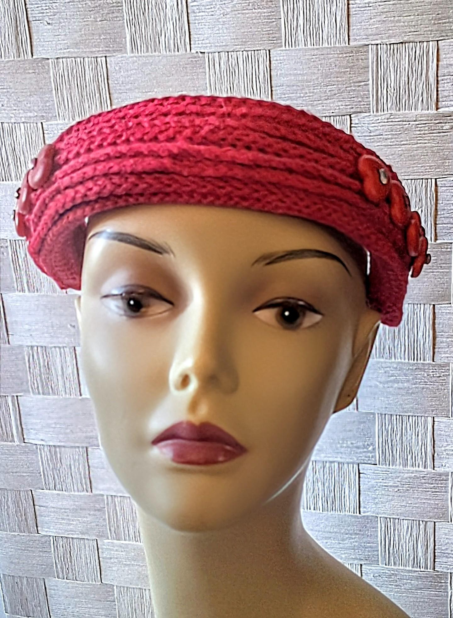 Artisanal Embossed Crochet Headband, view 3