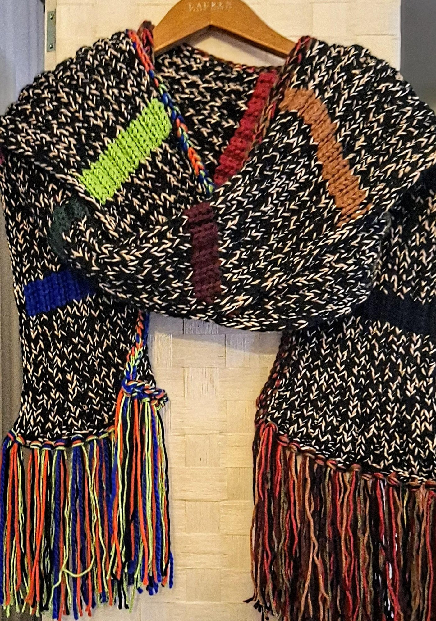 Hand Knit Cashmere Blend Maxi Scarf And Beanie, view 3