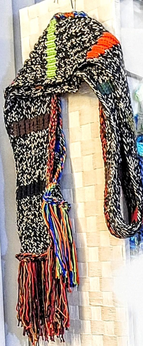 Hand Knit Cashmere Blend Maxi Scarf And Beanie, view 9
