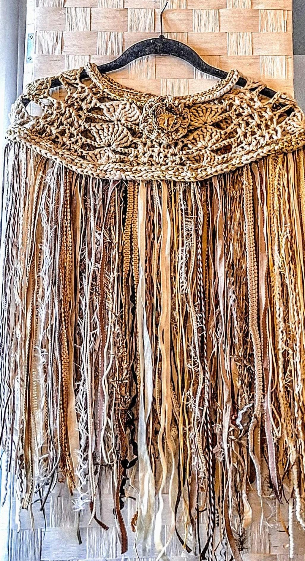 Luxury Heirloom Crochet Monochromatic Shrug With Fringe Benefits, view 4