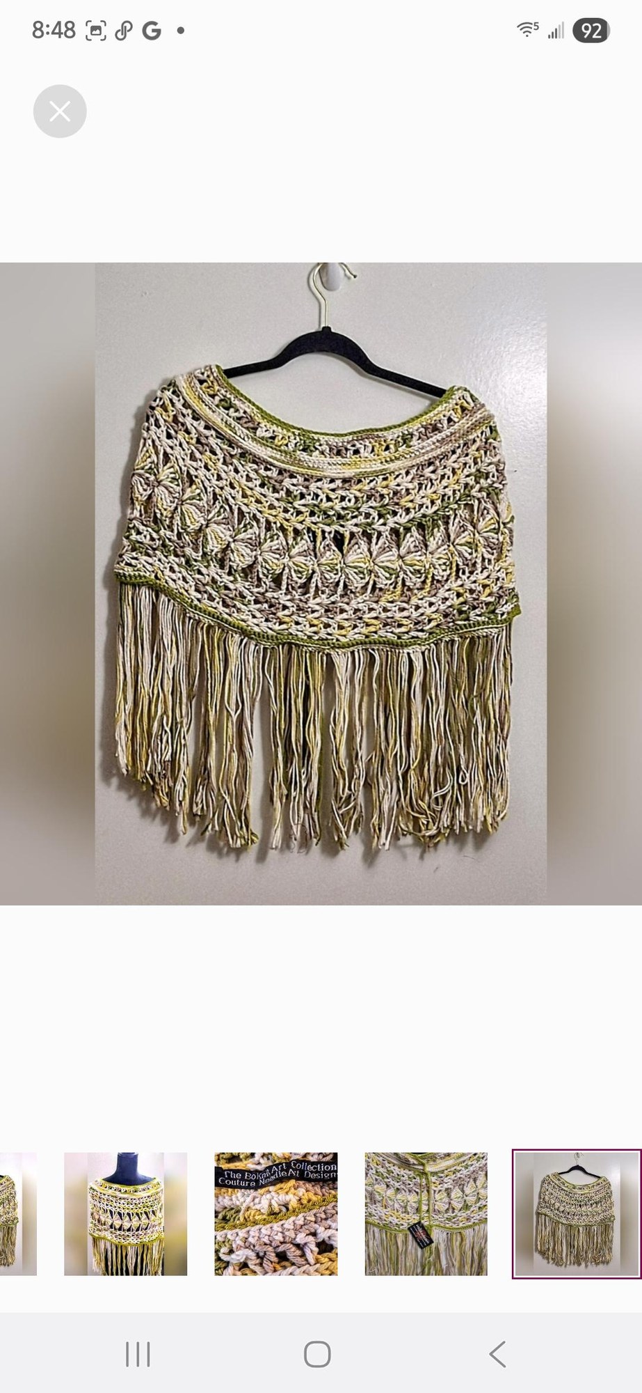 Embossed Crochet Shrug/Cowl With Fringe Benefits