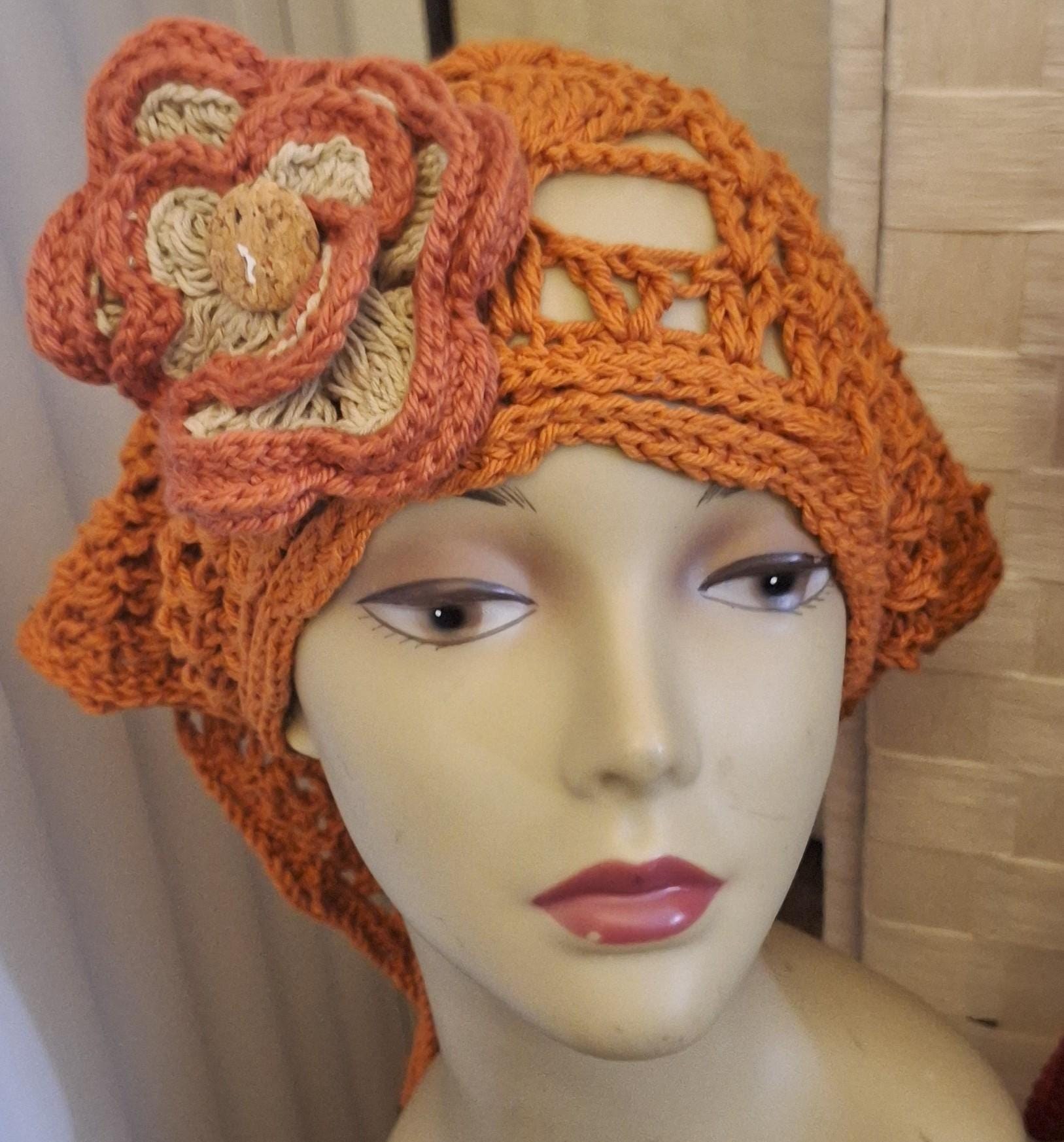 Hand Crochet Bohemian Bandana With Petals & Flowers Brooch, view 3