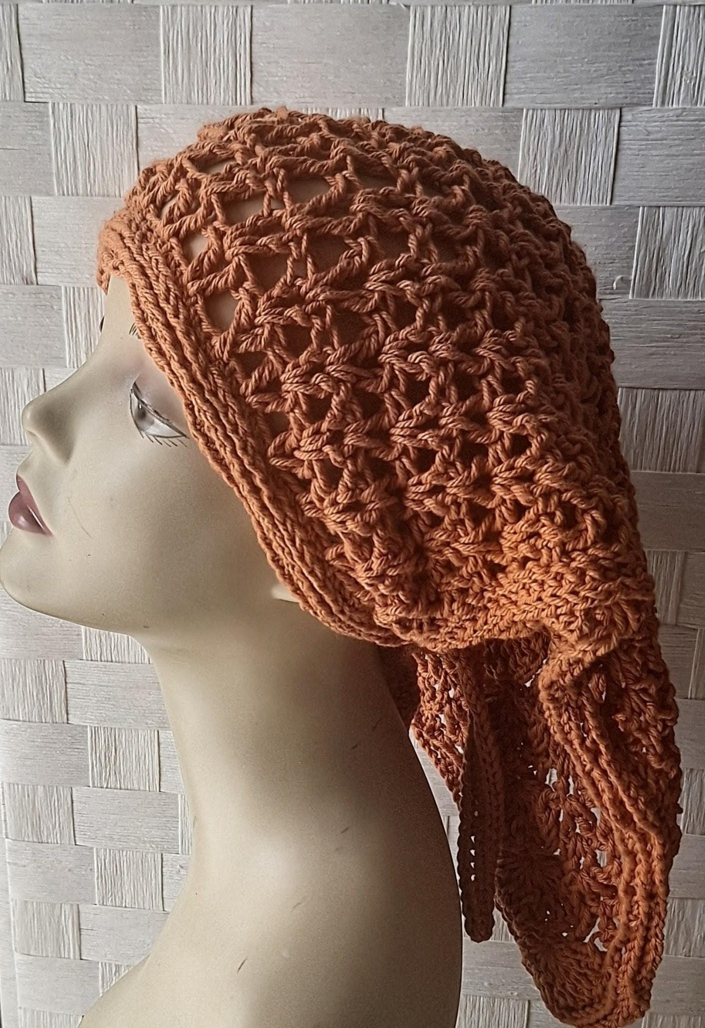Hand Crochet Bohemian Bandana With Petals & Flowers Brooch, view 9